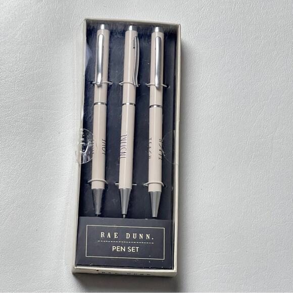 RAE DUNN  Logo Three Ball Point  Pen Teacher Inspiration Collection Writing Set - Picture 1 of 7